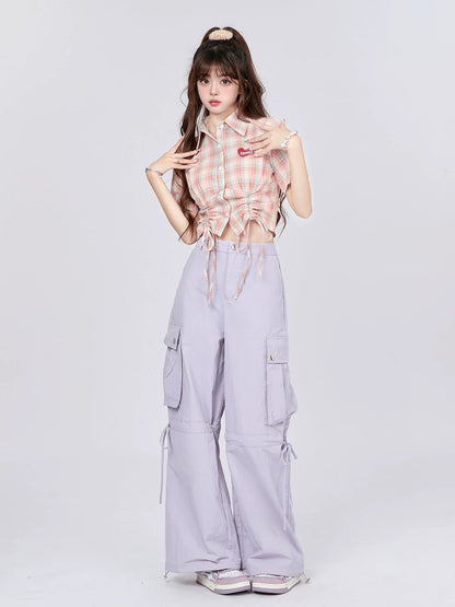 ドローストリングパンツ ストラップ ルーズカーゴ