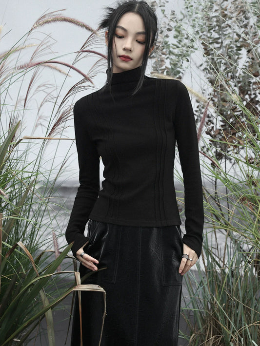 Simple Knit Slim-fit Turtleneck