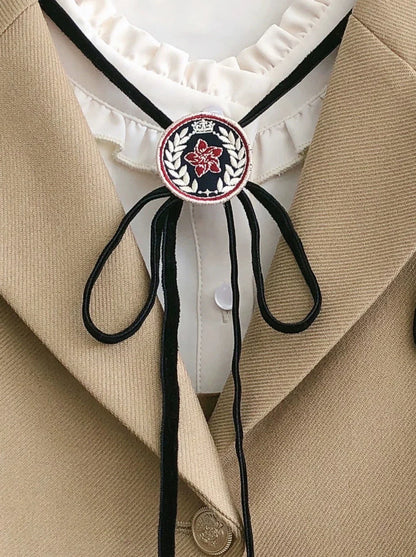 College-Kleid-Hemd, plissierter Hosenträger + Retro-Band, Zubehör, Ständer, Rüschenkragen