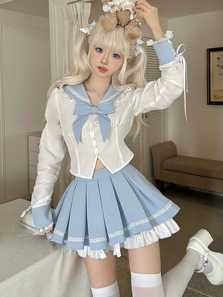 Sailor Sweet Skirt Blouse Ice Blue