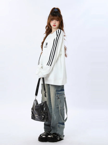 Mode Street Loose Sweatshirt American Letter