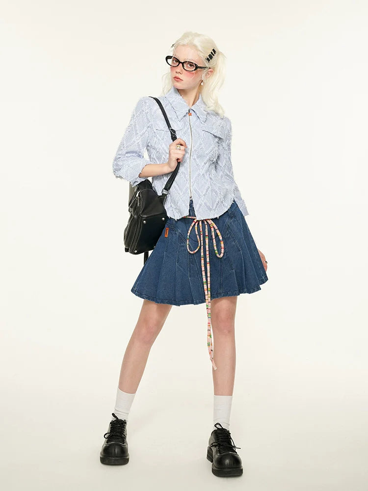 Fit Slim Hemd Blau Kurz