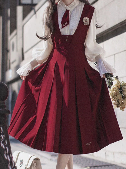 College Spitze Rot Retro Rot Abzeichen Chiffon Elegantes Hemd Krawatte Emblem Sommerkleid