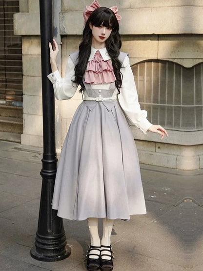 Blaues Collegekleid Pastell Lolita