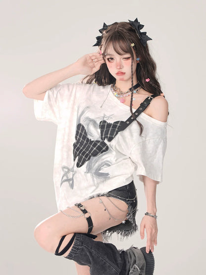 T-Shirt Sweet Loose Schultergurt Love One