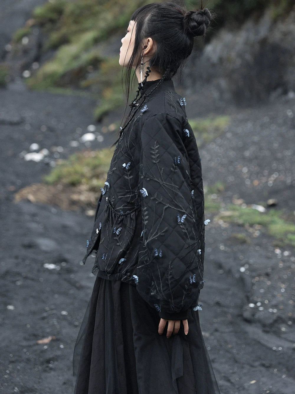 レトロスタイル カジュアル ダークバタフライ スポーツジャケット