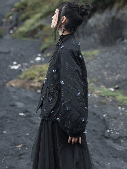 レトロスタイル カジュアル ダークバタフライ スポーツジャケット