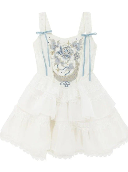 Suspender + Style Blue Sheer Dress Ballet Skirt Fishbone