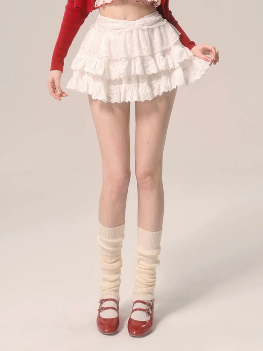 Style Skirt Ballet Lace Cake White