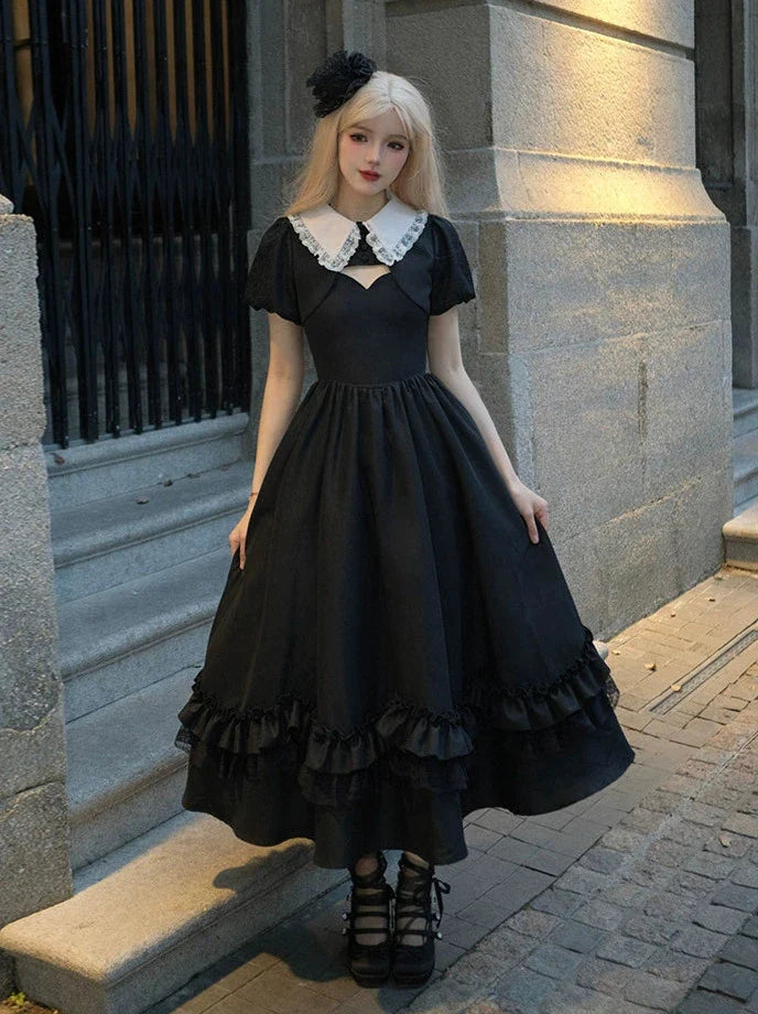 袖シンフォニーサスペンドジャケットドレスゴシックナイトショートロング