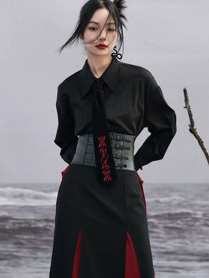 Asymmetric Shirt Loose Mode Slim