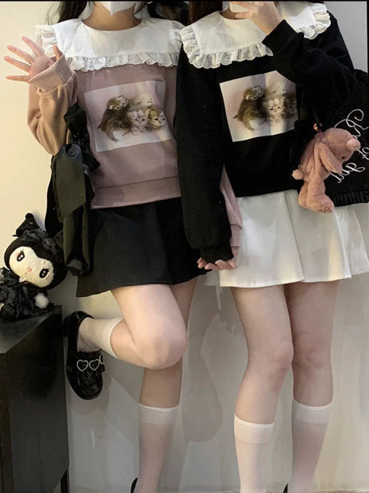 Race Square Sneaker mit farbigem Katzen-Print