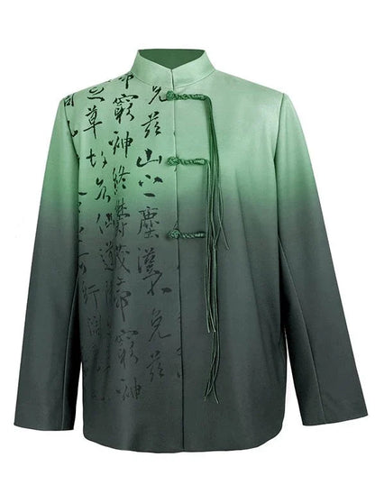 ダークチャイナグラデーションジャケットグリーン