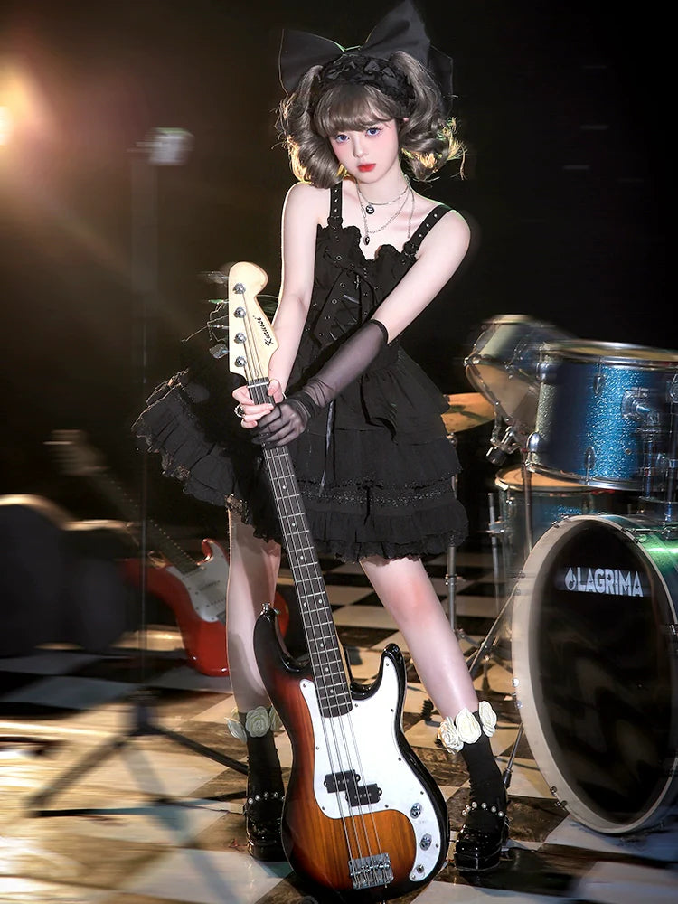 Kleid Kurz Kreuz Vertrag Sweetheart Gothic