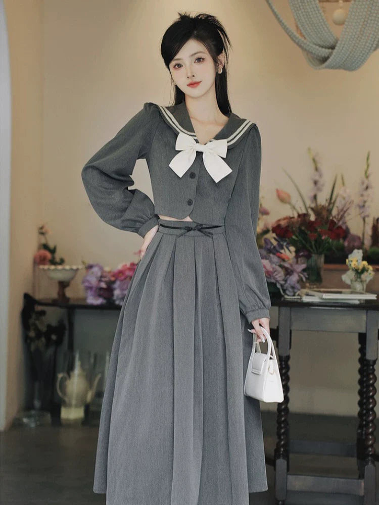 カレッジスカートトップレトロ+フレアリボン