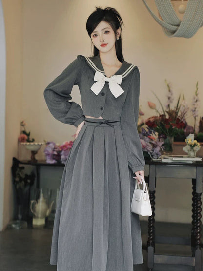 カレッジスカートトップレトロ+フレアリボン