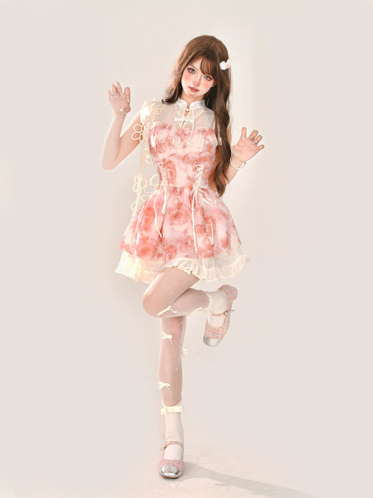 ドレス フラワー ガーリー シフォン スイート