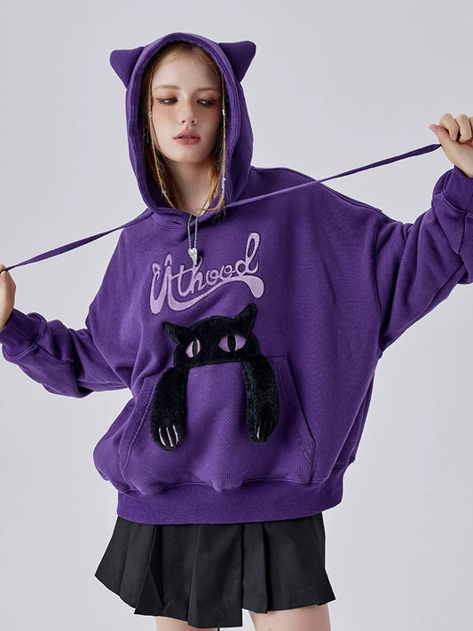 Hooded Dark Cat Hoodie
