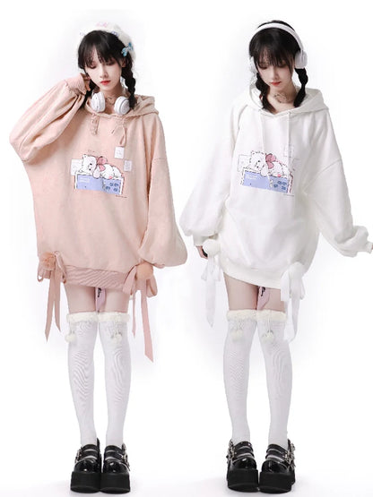 Plus Bell Bed Pink White Ball Ribbon Parker