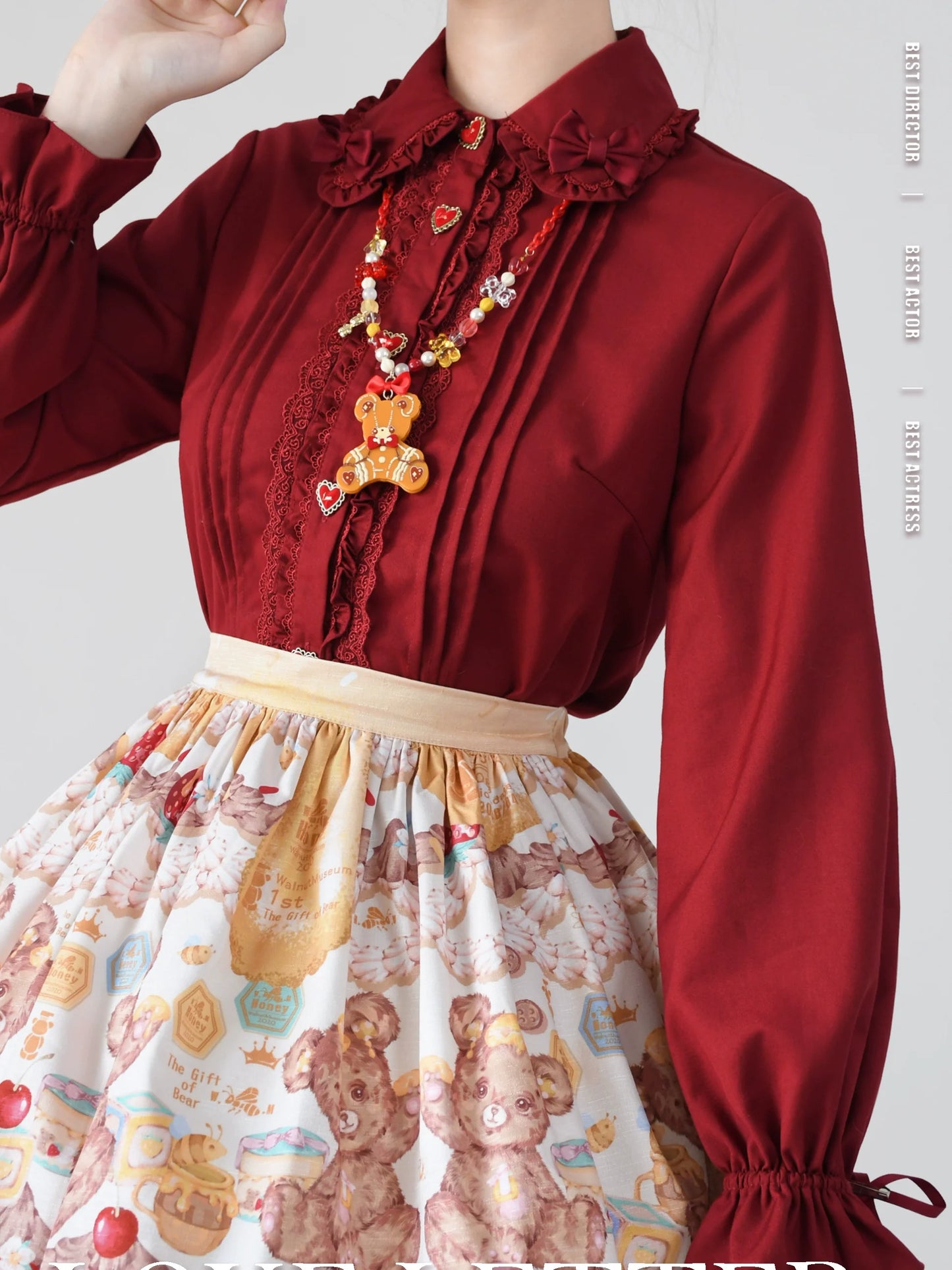 オリジナルラブレターフリルリボンブラウス