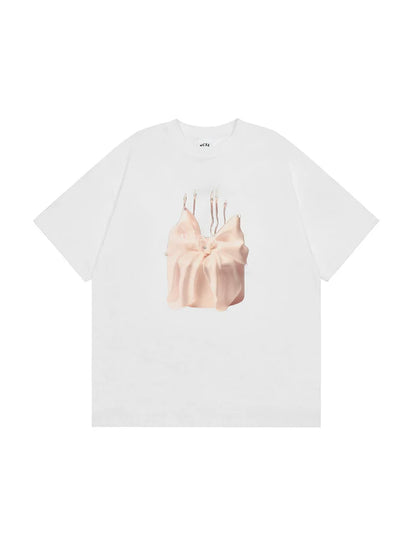 Illustrierte Bandtops Satin