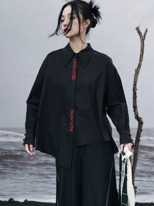 Asymmetrisches Hemd Loose Mode Slim