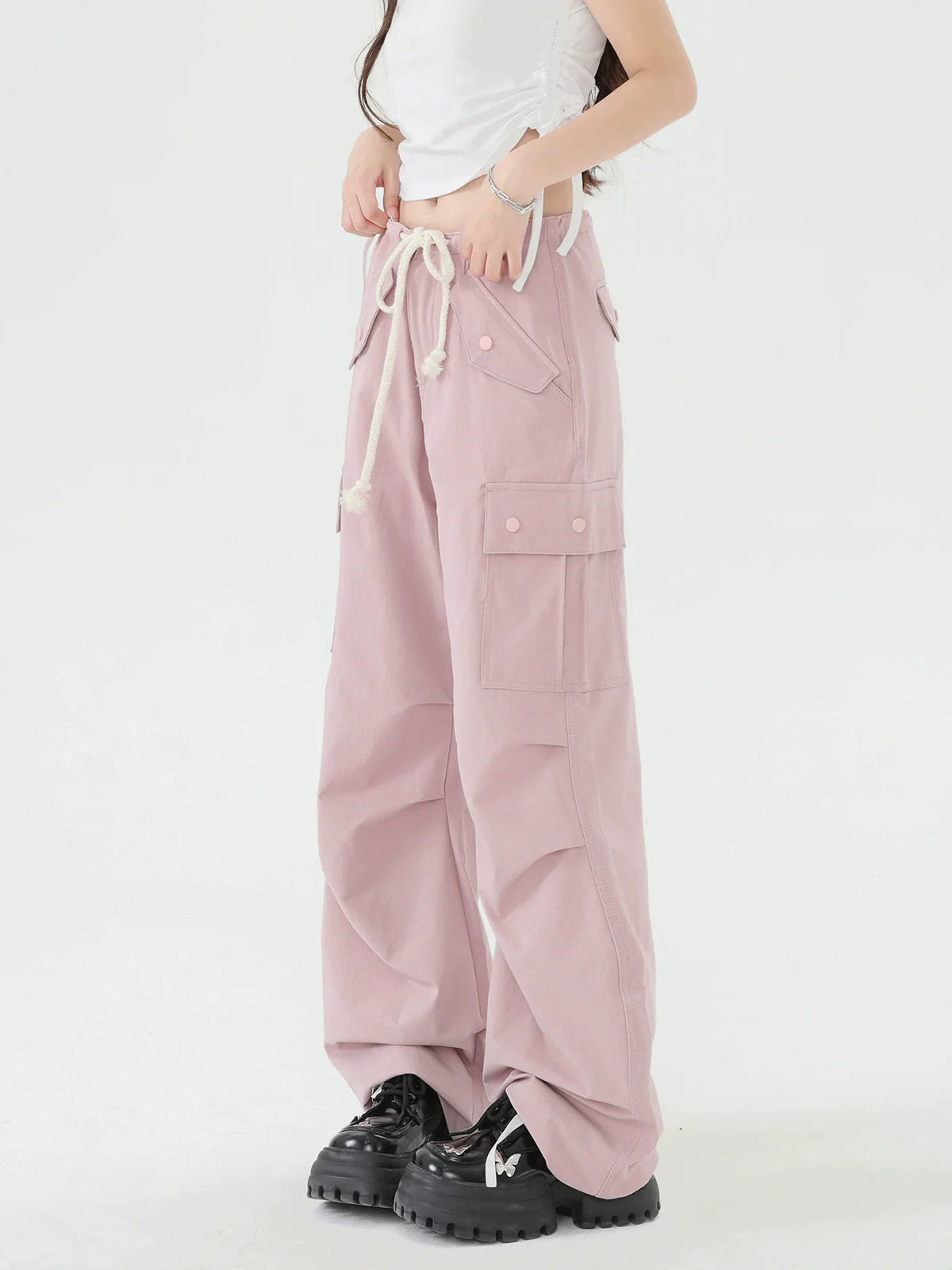 パンツ カーゴ ピンク モランディ