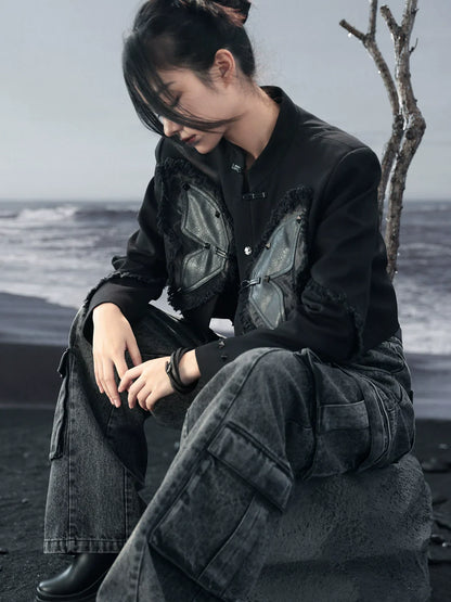 中国製ショートレザーバタフライコート