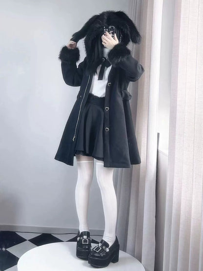 リトルラビット マインコート ファー ブラック