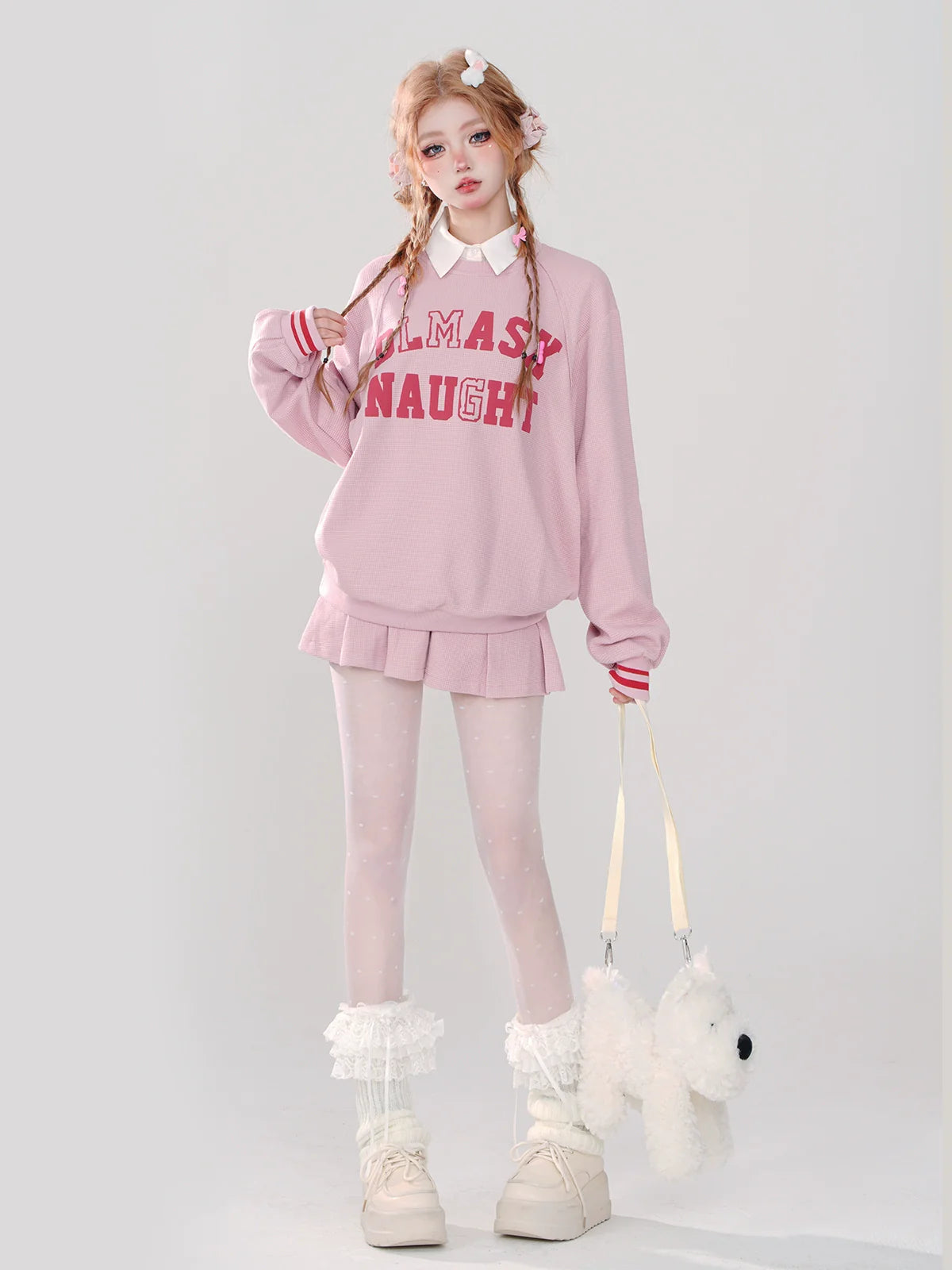 Rosa Röcke Pfirsich Sweet Style + Turnschuhe