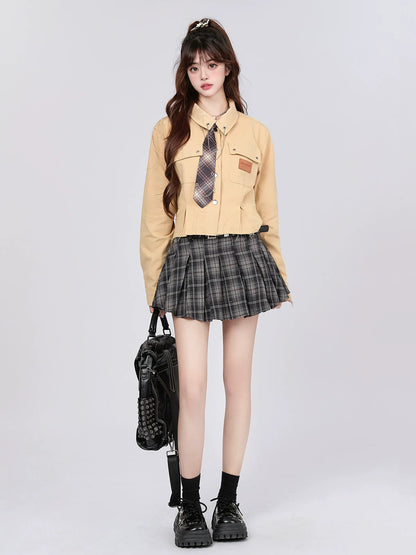 スタイルトップ レトロチェック ショート カレッジ