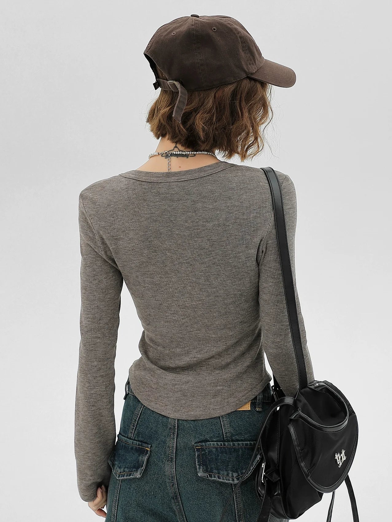 Square Korean Slim Style Long Neck T