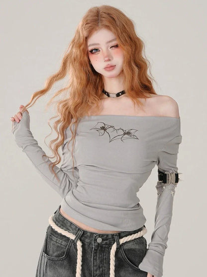 ショートトップス オフショルダー エンジェルタイツ