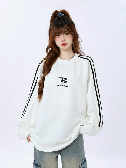 Mode Street Loose Sweatshirt American Letter