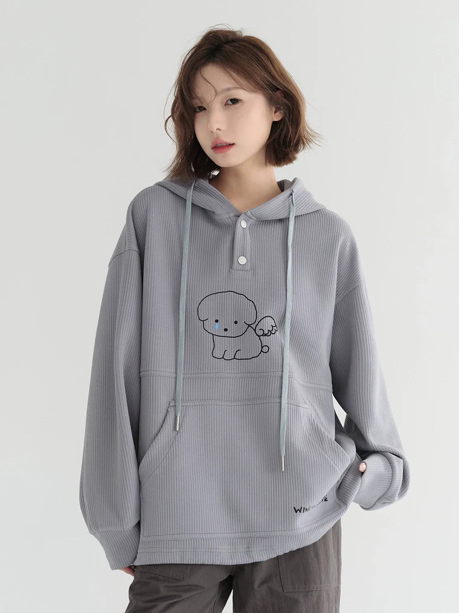 Doc Fluffy Hooded Illustration Hoodie with Hooded