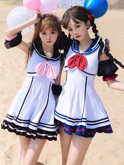 Dress Swimsuit Sailor Frilled Lolita Marine