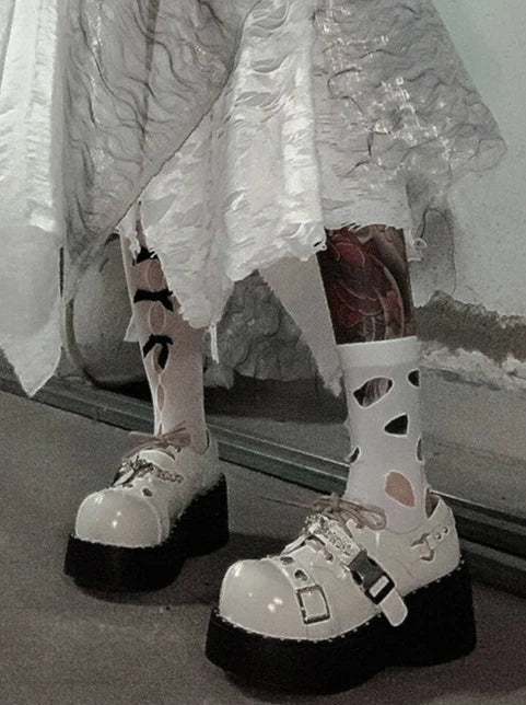 Punk Lolita Plattform Zehen Teufel Schuhe Gothic Runde Falle