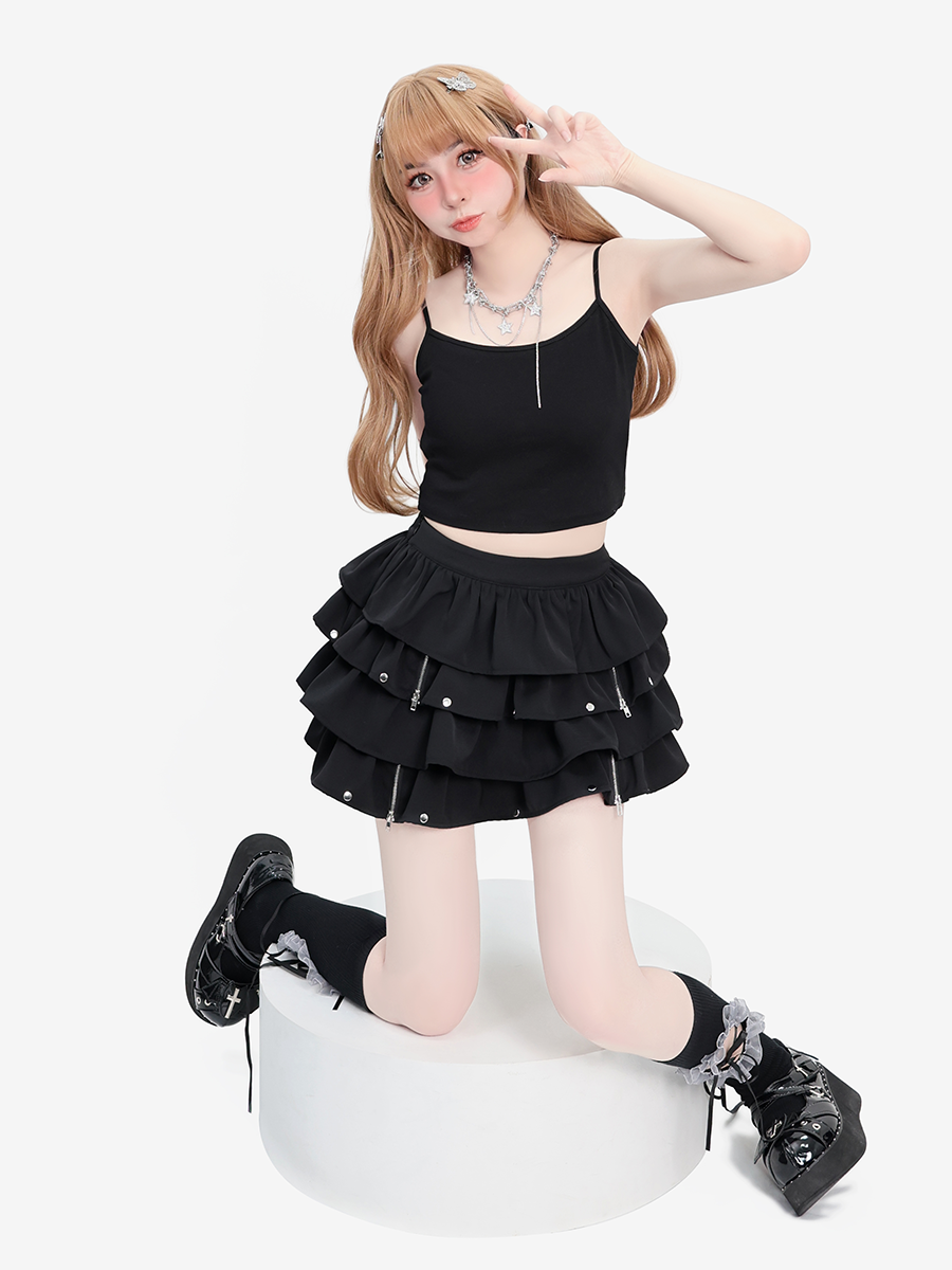 無料のチュチュナイトジッパースカート