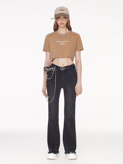 モードカーキTシャツ バティック ラウンドネック ショート