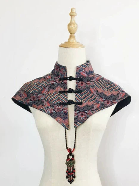 チャイナロリータゴゴシックケープ+ロングジャケット+キャミソール+スカート+ウエストバンド