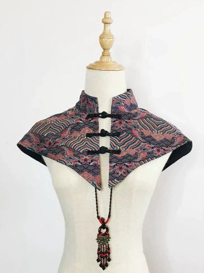 チャイナロリータゴゴシックケープ+ロングジャケット+キャミソール+スカート+ウエストバンド