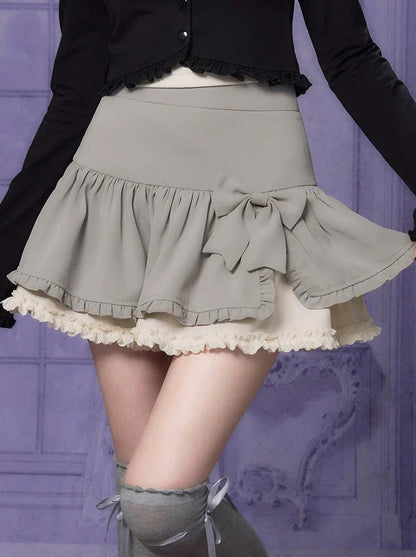 スリットフリルリボンスカート