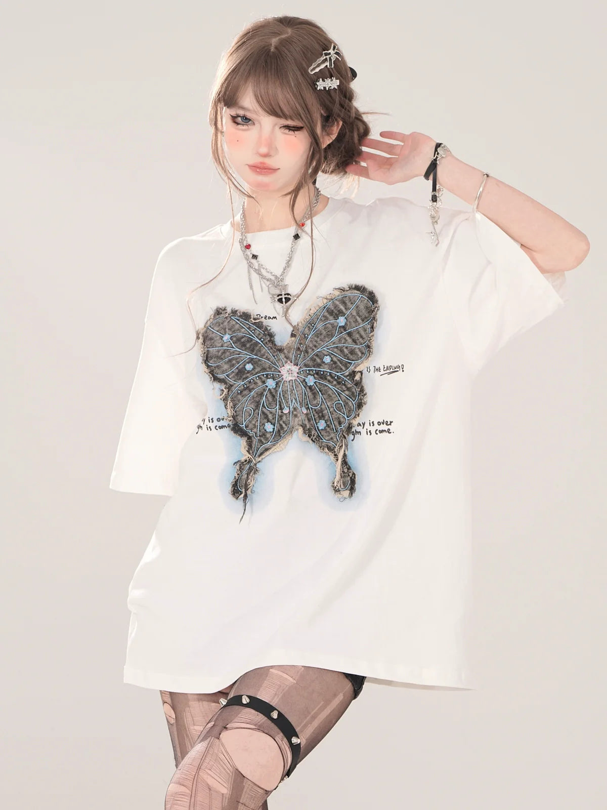 Schmetterling T-Shirt American Loose Street