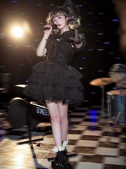 Kleid Kurz Kreuz Vertrag Sweetheart Gothic