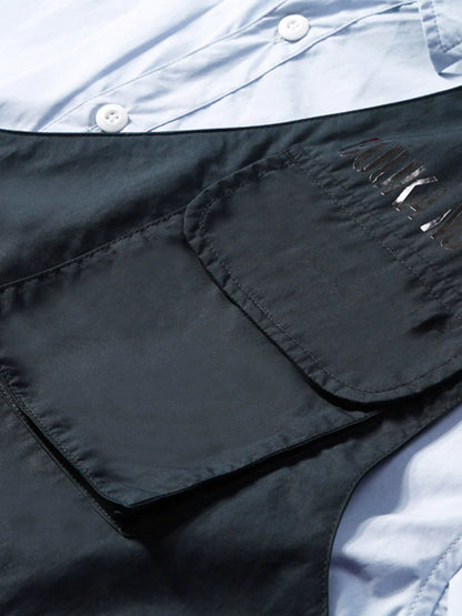 Lockere Weste mit Hemdakzent