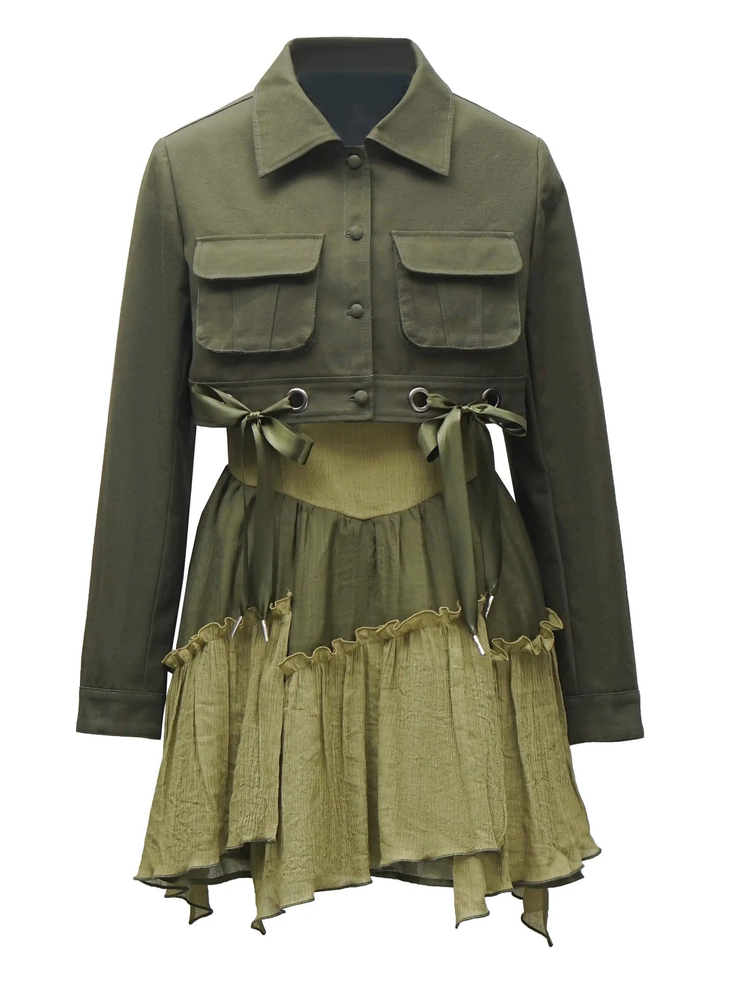 American Halter Retro Denim Green Short Jacket