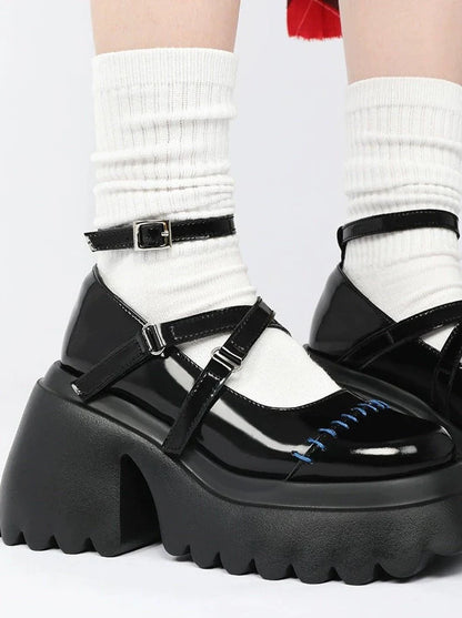 Cross Shoes Stitched Leather