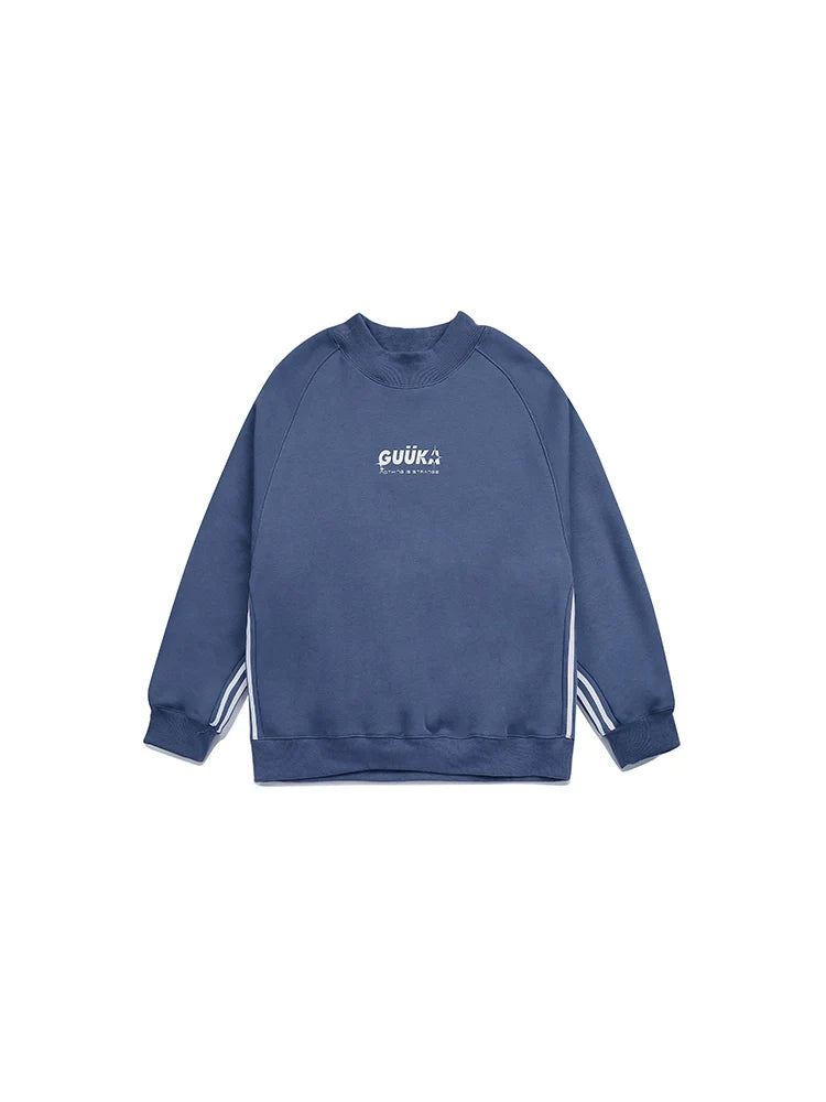 Fog Sweatshirt Unisex Hals Blau Rund