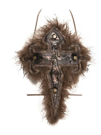 gekreuzte Weste aus Pelz