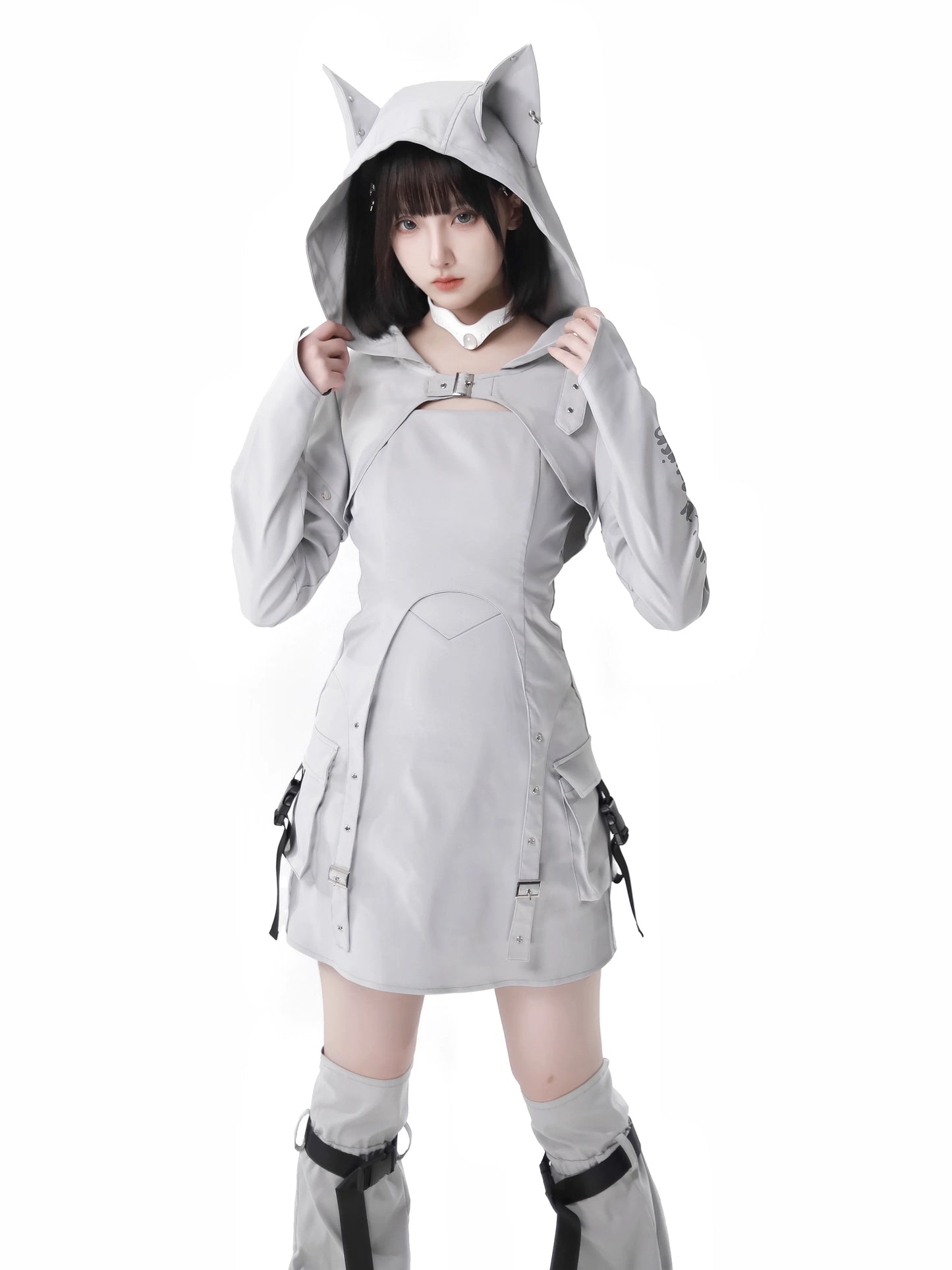 スーツ迷彩柄 取り外し可能デザイン パーカー オリジナルスリーブ ウルフ